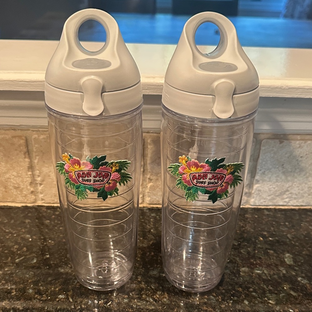 2 Tervis 24 oz Ron Jon Surf Shop Tumblers with White Lids